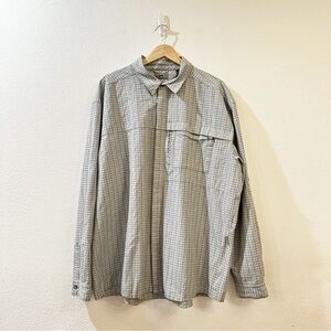 REI Men’s Plaid Long Sleeve UPF 50 Performance Outdoor Button Down Shirt Size XL